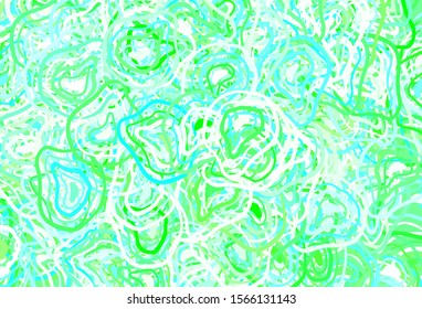 Light Green vector backdrop with memphis shapes. Decorative design in abstract style with random forms. Modern design for your business card.