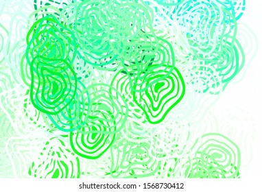 Light Green vector backdrop with memphis shapes. Simple colorful illustration with abstract gradient shapes. Background for a cell phone.