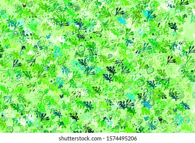Light Green vector backdrop with memphis shapes. Decorative design in abstract style with random forms. Simple design for your web site.