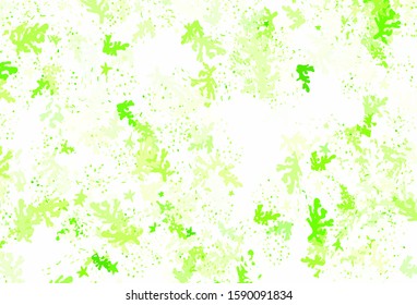 Light Green vector backdrop with memphis shapes. Illustration with colorful gradient shapes in abstract style. Elegant design for wallpapers.