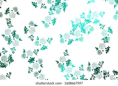 Light Green vector backdrop with memphis shapes. Decorative design in abstract style with random forms. Background for a cell phone.