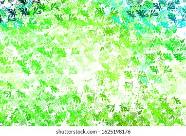 Light Green vector backdrop with memphis shapes. Decorative design in abstract style with random forms. Simple design for your web site.