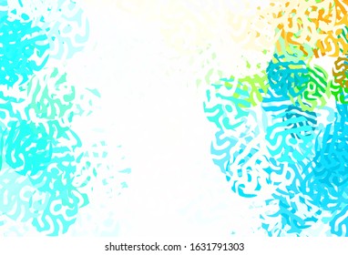 Light Green vector backdrop with memphis shapes. Illustration with colorful gradient shapes in abstract style. Modern design for your business card.