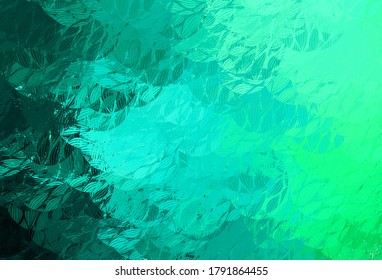Light Green vector backdrop with memphis shapes. Colorful chaotic forms with gradient in modern style. Simple design for your web site.