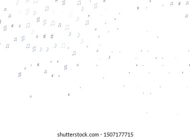 Light Green vector backdrop with music notes. Abstract illustration with colorful symbols of melody. Modern design for wallpapers.