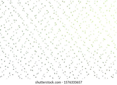 Light Green vector backdrop with music notes. Shining illustration of colorful gradient music notes. Template for fasion magazines.