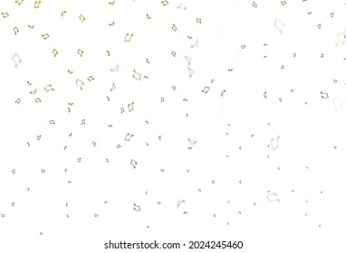 Fondo vector claro con notas musicales. Ilustración abstracta moderna con teclas de melodía. Patrón de los folletos del festival.