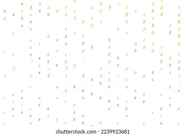 Fondo vector claro con notas musicales. Ilustración abstracta moderna con teclas de melodía. Patrón para sitios web de musitianos.
