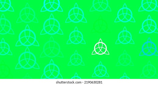 Light Green vector backdrop with mystery symbols. Illustration with magical signs of spiritual power. Simple design for occult depiction.
