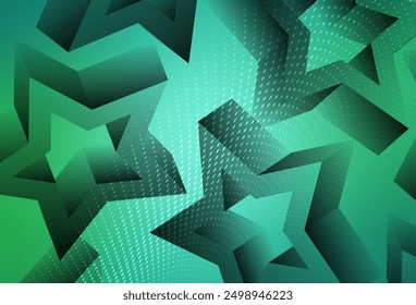 Light Green vector backdrop with small and big stars. Shining colored illustration with stars. Template for cosmic backgrounds.