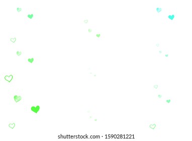 Light Green vector backdrop with sweet hearts. Illustration with hearts in love concept for valentine's day. Design for ad, poster, banner of Valentine Day.