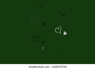 Light Green vector backdrop with sweet hearts. Beautiful abstract hearts on colorful gradient background. Pattern for marriage gifts, congratulations.