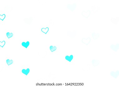 Light Green vector backdrop with sweet hearts. Illustration with hearts in love concept for valentine's day. Design for your business advert of anniversary.