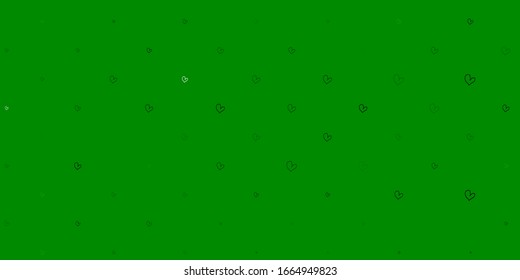 Light Green vector backdrop with sweet hearts. Hearts on blurred abstract background with colorful gradient. Pattern for valentine's ad, booklets.