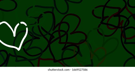 Light Green vector backdrop with sweet hearts. Illustration with hearts in love concept for valentine's day. Design for ad, poster, banner of Valentine Day.