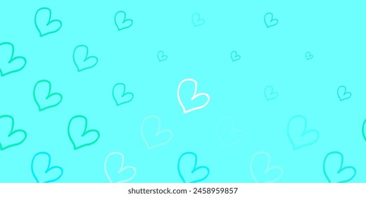 Light Green vector backdrop with sweet hearts. Simple design in abstract style with women rights activism. Background for International Women Day.