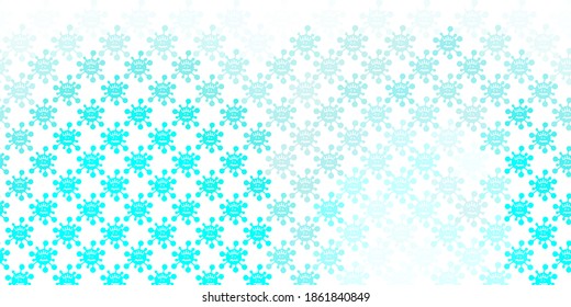 Light Green vector backdrop with virus symbols. Smart illustration with covid signs in decorative style. Simple design against epidemic information.