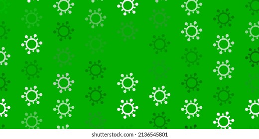 Light Green vector backdrop with virus symbols. Abstract illustration with biological gradient shapes. Design for biohazard warning.
