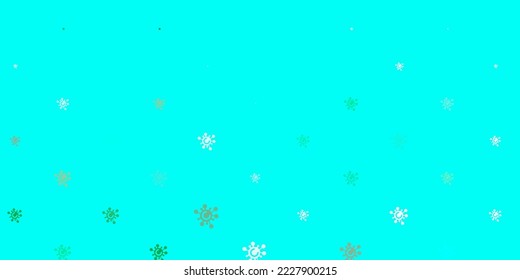 Fondo vectorial verde claro con símbolos de virus. Ilustración abstracta con formas de gradiente biológico. Mejor diseño para eventos de cuarentena.