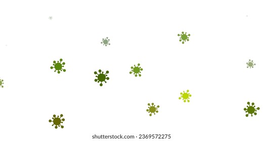 Light green vector backdrop with virus symbols. Simple design in abstract style with infection forms. Simple design against epidemic information.