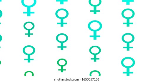 Light Green vector backdrop with woman's power symbols. Abstract illustration with a depiction of women's power. Design for landing pages.