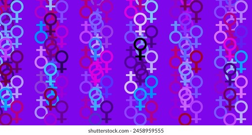 Light Green vector backdrop with woman's power symbols. Abstract illustration with a depiction of women's power. Simple design for your web site.