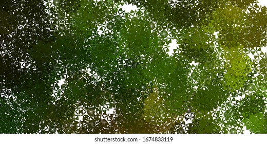 Light Green vector backdrop with xmas snowflakes. Abstract gradient colorful snowflakes and snow elements. New year ad, booklets pattern.