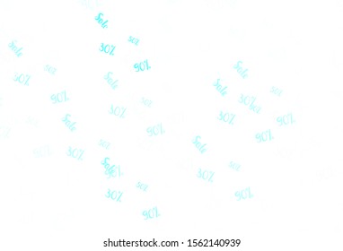 Light Green vector background with 30, 50, 90 % signs of sales. Colorful set of  percentage signs in simple style. Backdrop for ads, leaflets of Black Friday.