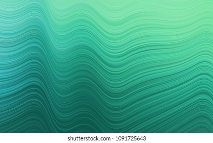 Light Green vector background with abstract lines. A completely new color illustration in marble style. The best blurred design for your business.