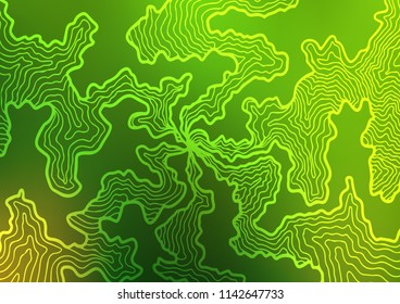 Light Green vector background with abstract erratic lines. Blurred geometric sample with gradient bubbles.  Brand new design for your ads, poster, banner.