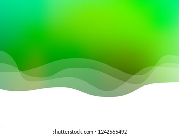 Light Green vector background with abstract lines. A sample with blurred bubble shapes. The template for cell phone backgrounds.