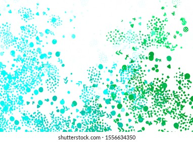 Light Green vector background with abstract shapes. Colorful chaotic forms with gradient in modern style. Best smart design for your business.