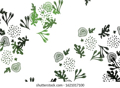 Light Green vector background with abstract shapes. Colorful chaotic forms with gradient in modern style. Elegant design for wallpapers.