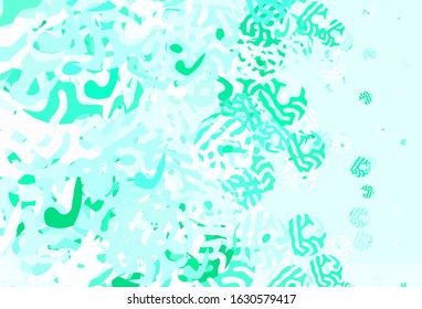 Light Green vector background with abstract shapes. Decorative design in abstract style with random forms. Background for a cell phone.