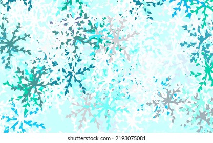 Light Green vector background with abstract shapes. Colorful chaotic forms with gradient in modern style. Elegant design for wallpapers.