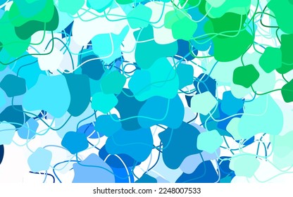 Light Green vector background with abstract shapes. Illustration with colorful gradient shapes in abstract style. Elegant design for wallpapers.