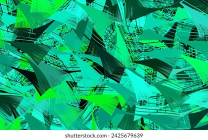 Light Green vector background with abstract shapes.
