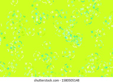 Light Green vector background with arithmetic signs. Shining colorful illustration with isolated Digit signs. Pattern for ad, booklets, leaflets of education.