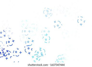 Light Green vector background with arithmetic signs. Illustration with Numeral symbols on abstract template. Template for landing page of typography.