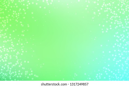 Light Green vector background with astronomical stars. Shining illustration with sky stars on abstract template. Template for cosmic backgrounds.