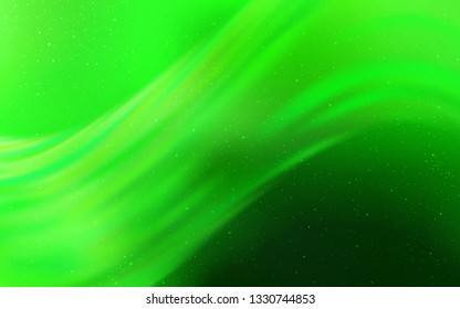 Light Green vector background with astronomical stars. Glitter abstract illustration with colorful cosmic stars. Pattern for astronomy websites.