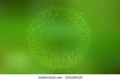 Light Green vector background with astronomical stars. Blurred decorative design in simple style with galaxy stars. Pattern for astronomy websites.