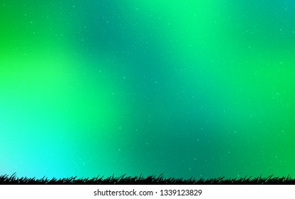 Light Green vector background with astronomical stars. Shining colored illustration with bright astronomical stars. Pattern for futuristic ad, booklets.