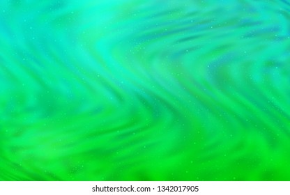 Light Green vector background with astronomical stars. Glitter abstract illustration with colorful cosmic stars. Smart design for your business advert.
