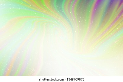 Light Green vector background with astronomical stars. Space stars on blurred abstract background with gradient. Smart design for your business advert.