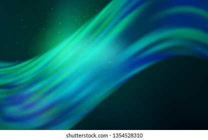 Light Green vector background with astronomical stars. Space stars on blurred abstract background with gradient. Smart design for your business advert.