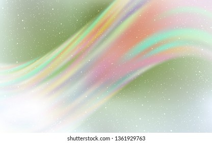 Light Green vector background with astronomical stars. Shining colored illustration with bright astronomical stars. Template for cosmic backgrounds.