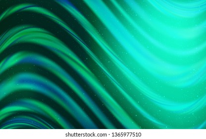 Light Green vector background with astronomical stars. Blurred decorative design in simple style with galaxy stars. Template for cosmic backgrounds.