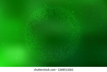 Light Green vector background with astronomical stars. Space stars on blurred abstract background with gradient. Pattern for astrology websites.