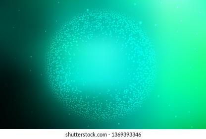 Light Green vector background with astronomical stars. Glitter abstract illustration with colorful cosmic stars. Template for cosmic backgrounds.